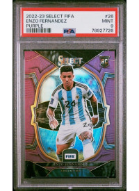 Enzo Fernandez, Kartička, 2022-23 Panini Select FIFA Soccer, GRADED, PSA 9