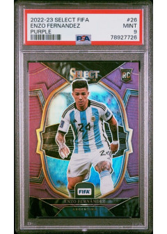 Enzo Fernandez, Kartička, 2022-23 Panini Select FIFA Soccer, GRADED, PSA 9