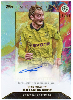 Julian Brandt, Kartička, 2023-24 Topps Inception UEFA Club Competitions, AUTOGRAPH