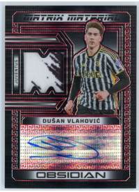 Dusan Vlahovic, Kartička, 2023-24 Panini Obsidian Soccer, AUTOGRAPH