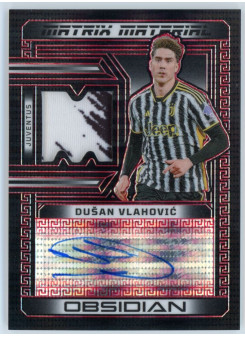 Dusan Vlahovic, Kartička, 2023-24 Panini Obsidian Soccer, AUTOGRAPH