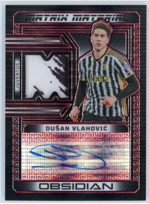Dusan Vlahovic, Card, 2023-24 Panini Obsidian Soccer, AUTOGRAPH
