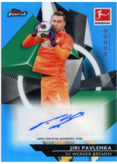 Jiri Pavlenka, Kartička, 2020-21 Topps Finest Bundesliga, AUTOGRAPH