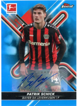 Patrik Schick, Kartička, 2021-22 Topps Finest Bundesliga, AUTOGRAPH