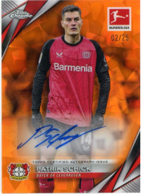 Patrik Schick, Kartička, 2024-25 Topps Chrome Bundesliga, AUTOGRAPH