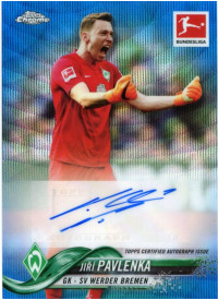 Jiri Pavlenka, Kartička, 2018-19 Topps Chrome Bundesliga, AUTOGRAPH