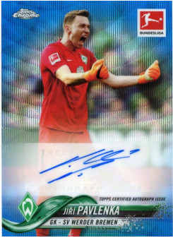 Jiri Pavlenka, Kartička, 2018-19 Topps Chrome Bundesliga, AUTOGRAPH