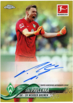 Jiri Pavlenka, Kartička, 2018-19 Topps Chrome Bundesliga, AUTOGRAPH