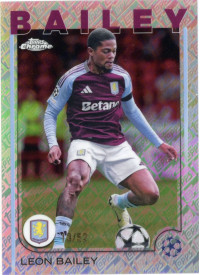 Leon Bailey, Card, Topps Chrome UEFA Club Competitions 2024-2025, LIMIT Leon Bailey, Card, Topps Chrome UEFA Club Competitions 2024-2025, LIMIT