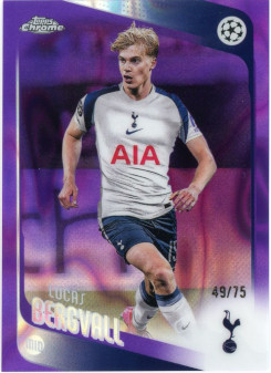 Lucas Bergvall, Card, 2025-26 Topps Chrome UEFA Club Competitions, LIMIT