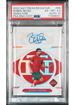 Ruben Neves, Kartička, 2022 Panini National Treasures Road to FIFA World Cup, GRADED, PSA 6.5