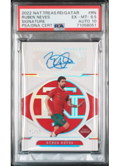 Ruben Neves, Kartička, 2022 Panini National Treasures Road to FIFA World Cup, GRADED, PSA 6.5